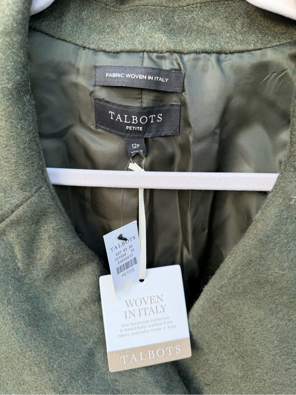 Talbots Petite Brushed Italian Wool Double Breasted Jacket - Picture 4 of 7